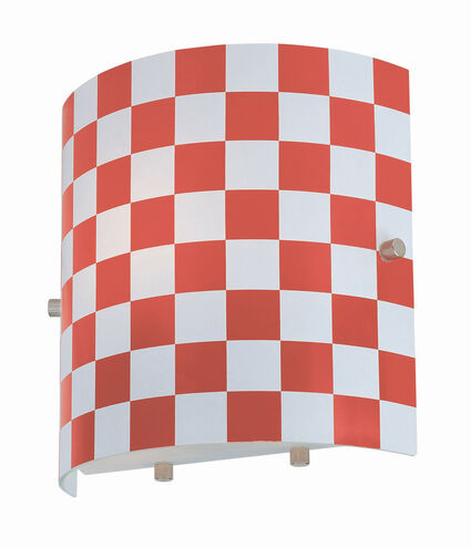 Checker 1 Light 8 inch Polished Steel Wall Sconce Wall Light