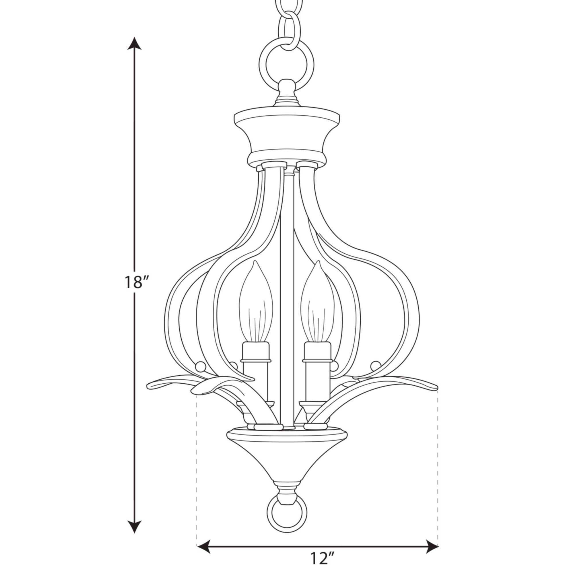 Trinity 2 Light 12 inch Brushed Nickel Foyer Pendant Ceiling Light