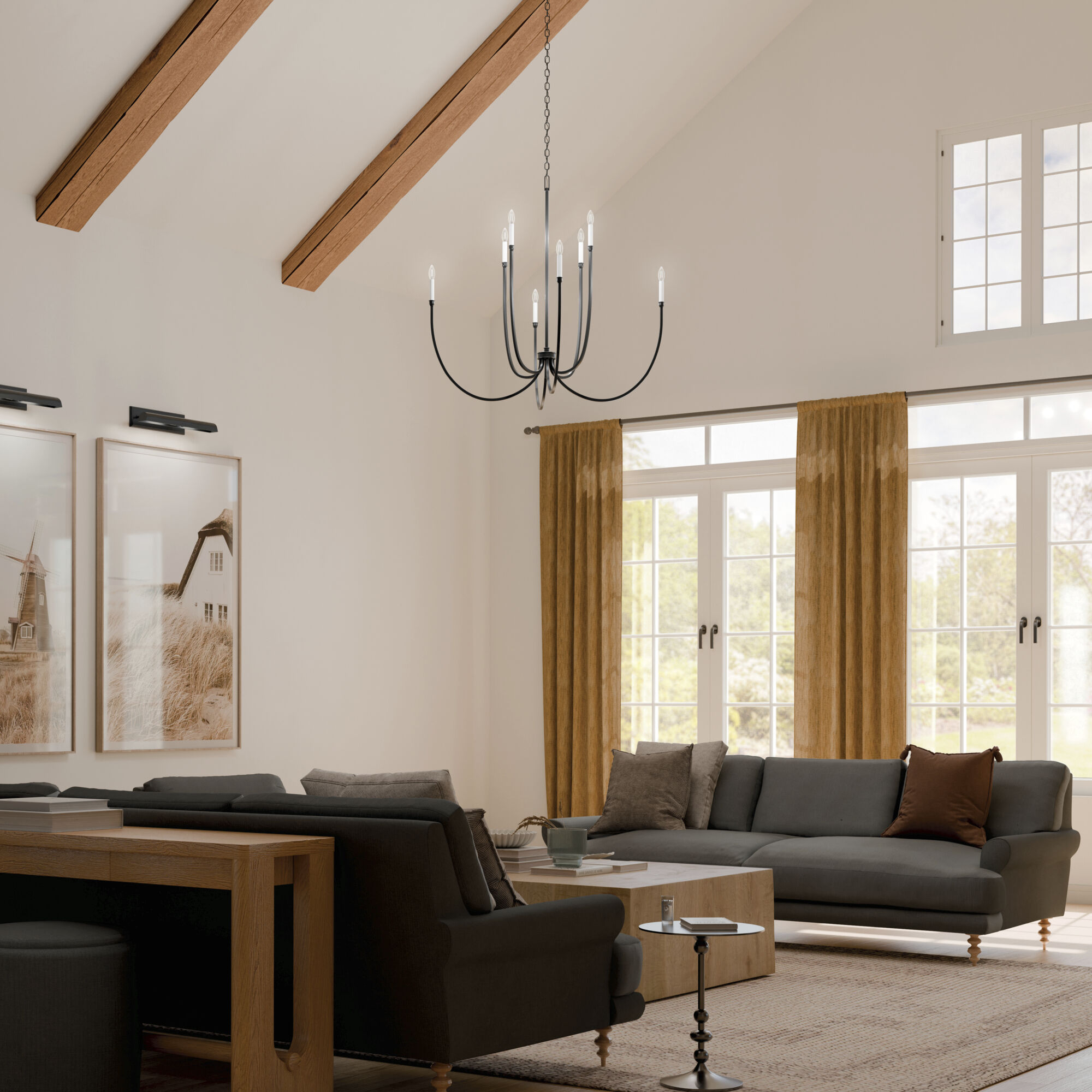 Malene 8 Light Black Chandelier Foyer Ceiling Light