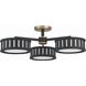 Kendal 6 Light 29.25 inch Vibrant Gold and Black Forged Semi Flush Ceiling Light