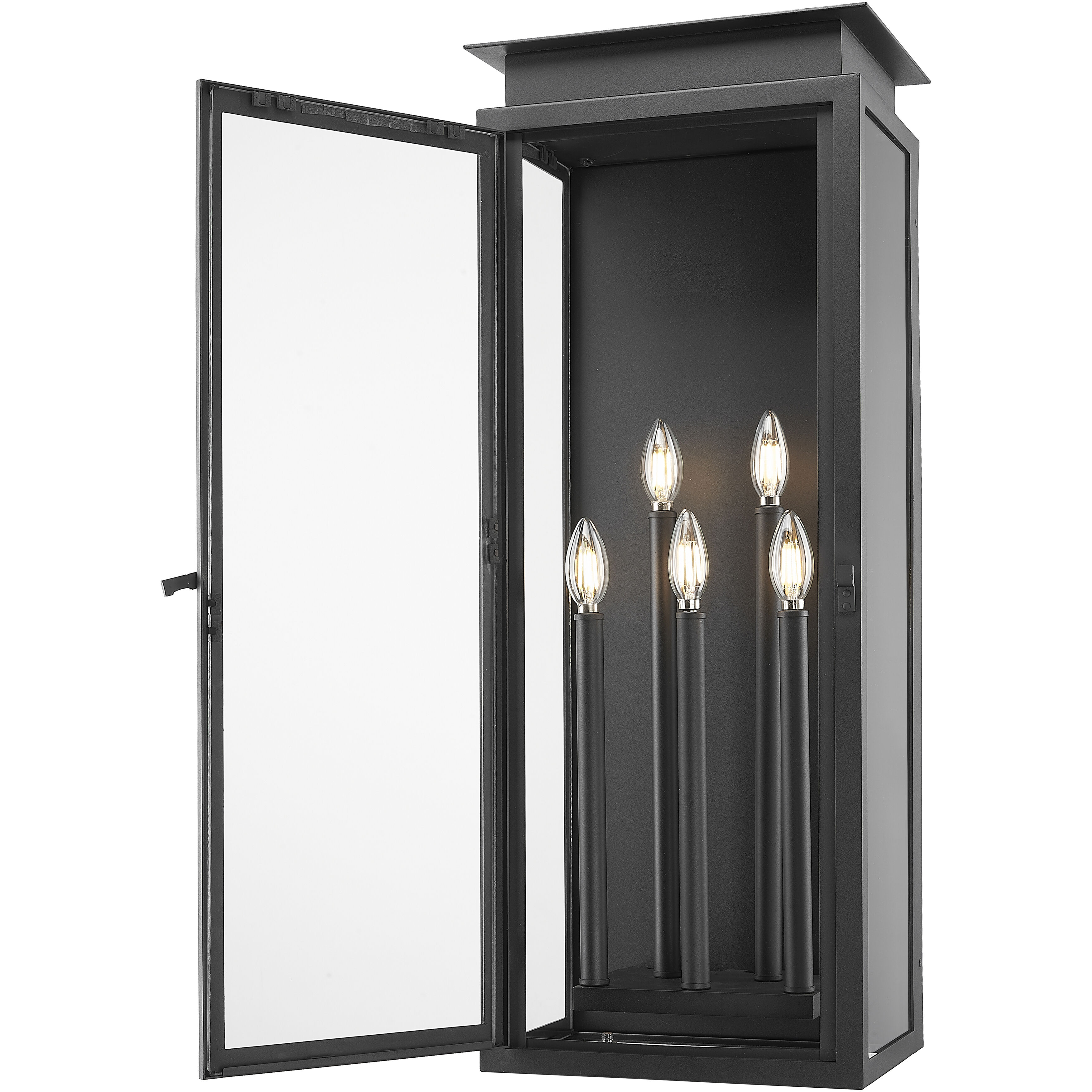 Nova 5 Light 32 inch Black Outdoor Wall Light