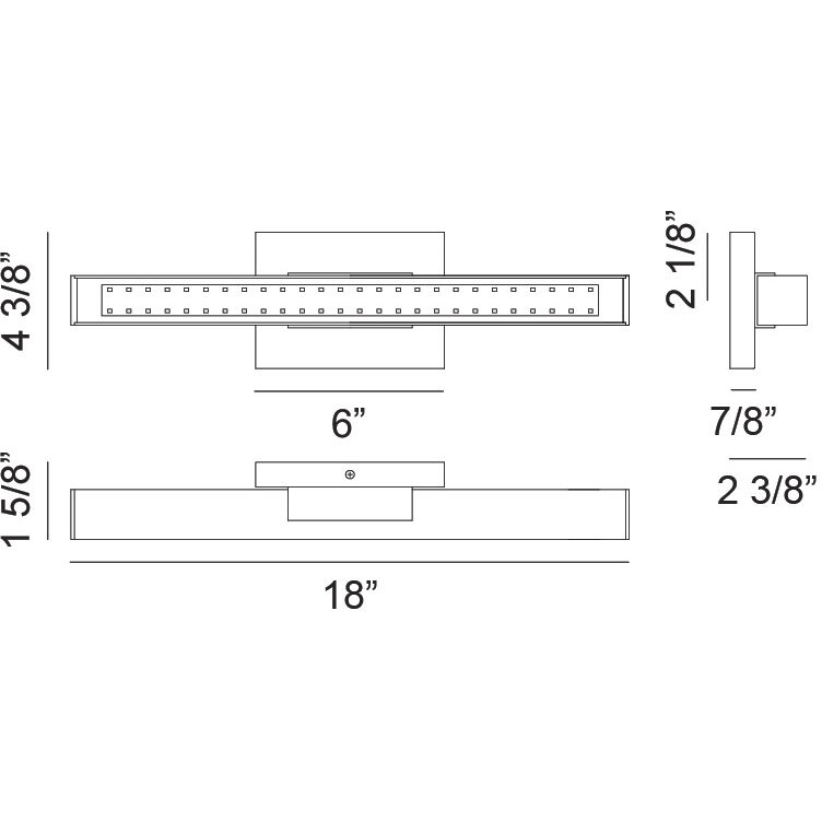 Presley LED 18 inch Matte Black Bath Vanity Light Wall Light
