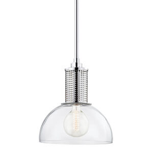 Halcyon 1 Light 14 inch Polished Nickel Pendant Ceiling Light, Clear