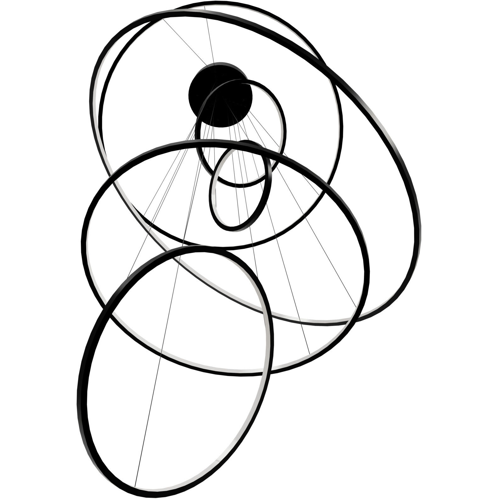 Aria LED 48 inch Polished Black Gunmetal Chrome Multi Port Pendant Ceiling Light