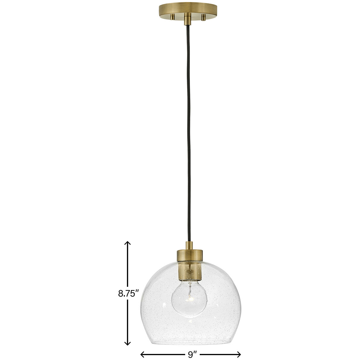 Rumi LED 9 inch Lacquered Brass Pendant Ceiling Light