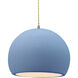 Radiance LED 12.25 inch Sky Blue and Antique Brass Pendant Ceiling Light