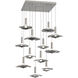 Cumulus LED 43.5 inch Beige Silver with Black Metal Multi-Pendant Ceiling Light