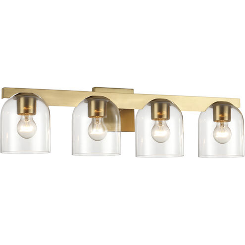 Scoop 4 Light 29.5 inch Natural Aged Brass Bath Vanity Wall Light