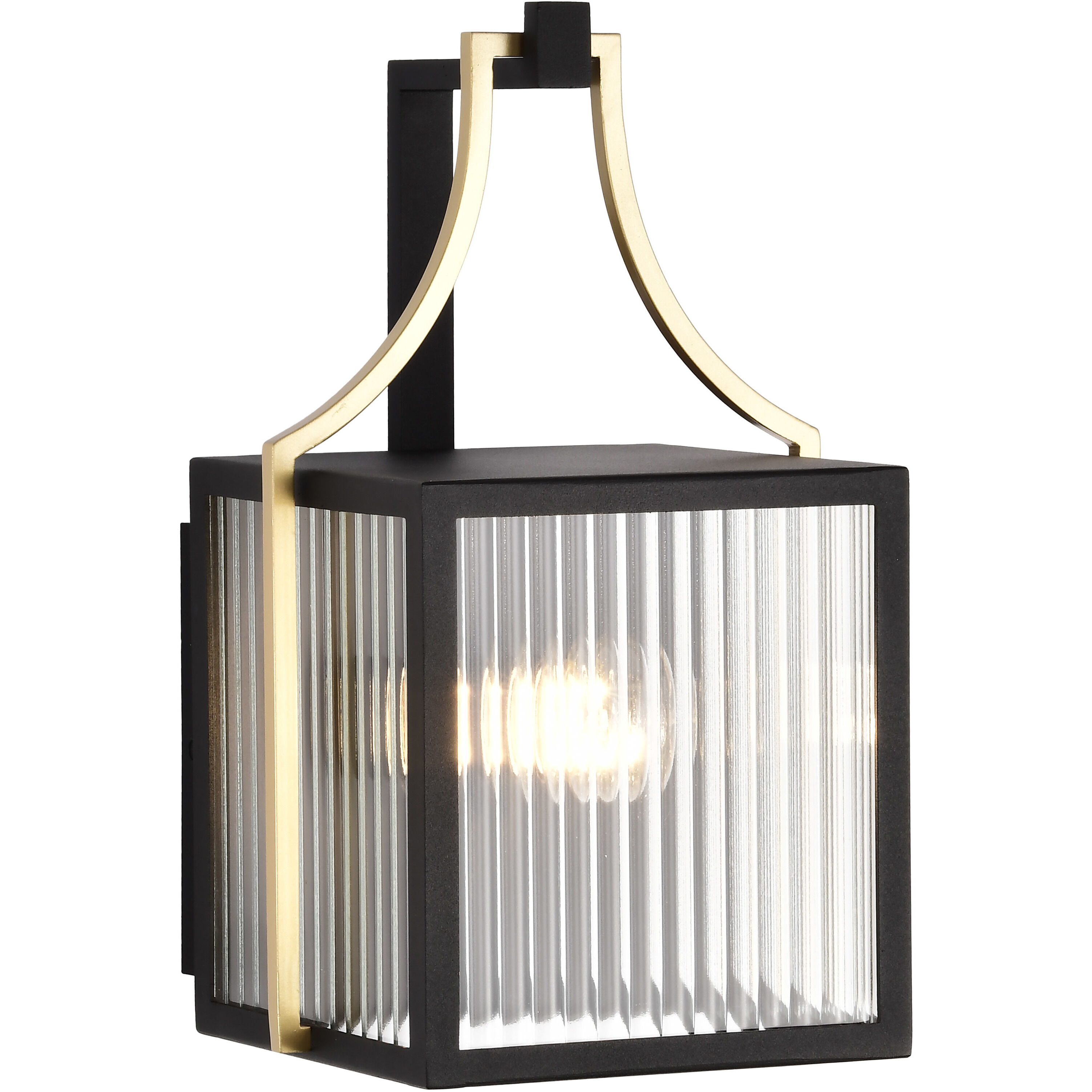 Holden 11.13 inch Black and Gold Outdoor Wall Light