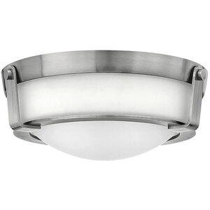 Hathaway LED 13 inch Antique Nickel Indoor Flush Mount Ceiling Light in Etched White