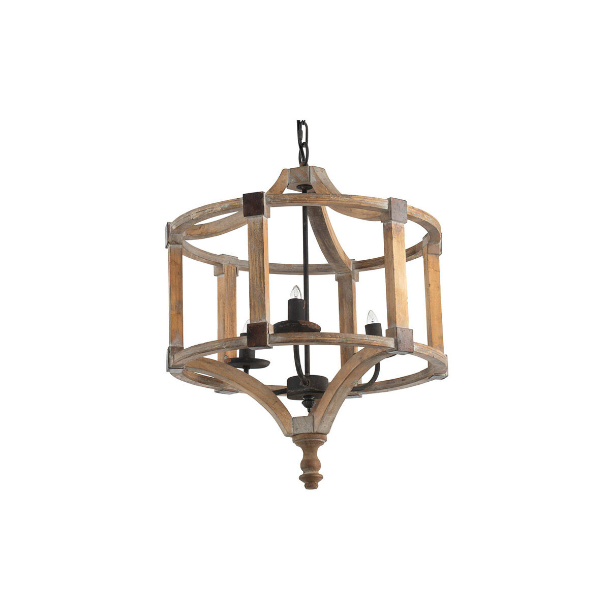 Andreas 3 Light 20.1 inch Antique Wood Pendant Ceiling Light