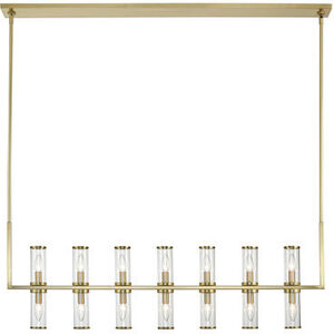 Revolve 14 Light 47.25 inch Natural Brass Linear Pendant Ceiling Light