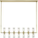 Revolve 14 Light 47.25 inch Clear Glass and Natural Brass Linear Pendant Ceiling Light