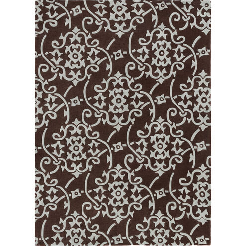 Cosmopolitan 132 X 96 inch Dark Brown, Medium Gray Rug