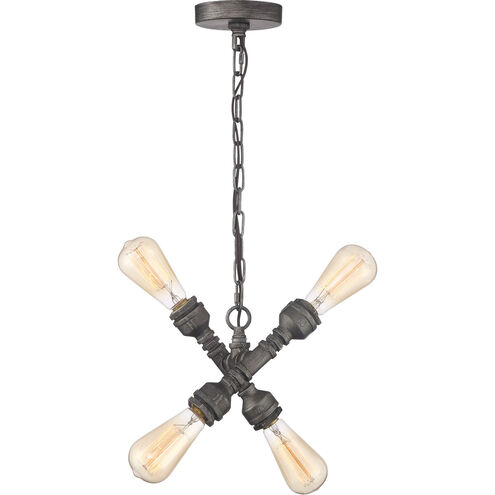 Peg 4 Light 7 inch Aged Iron Pendant Ceiling Light