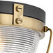 Crew 2 Light 16 inch Heritage Brass with Black Indoor Flush Mount Ceiling Light