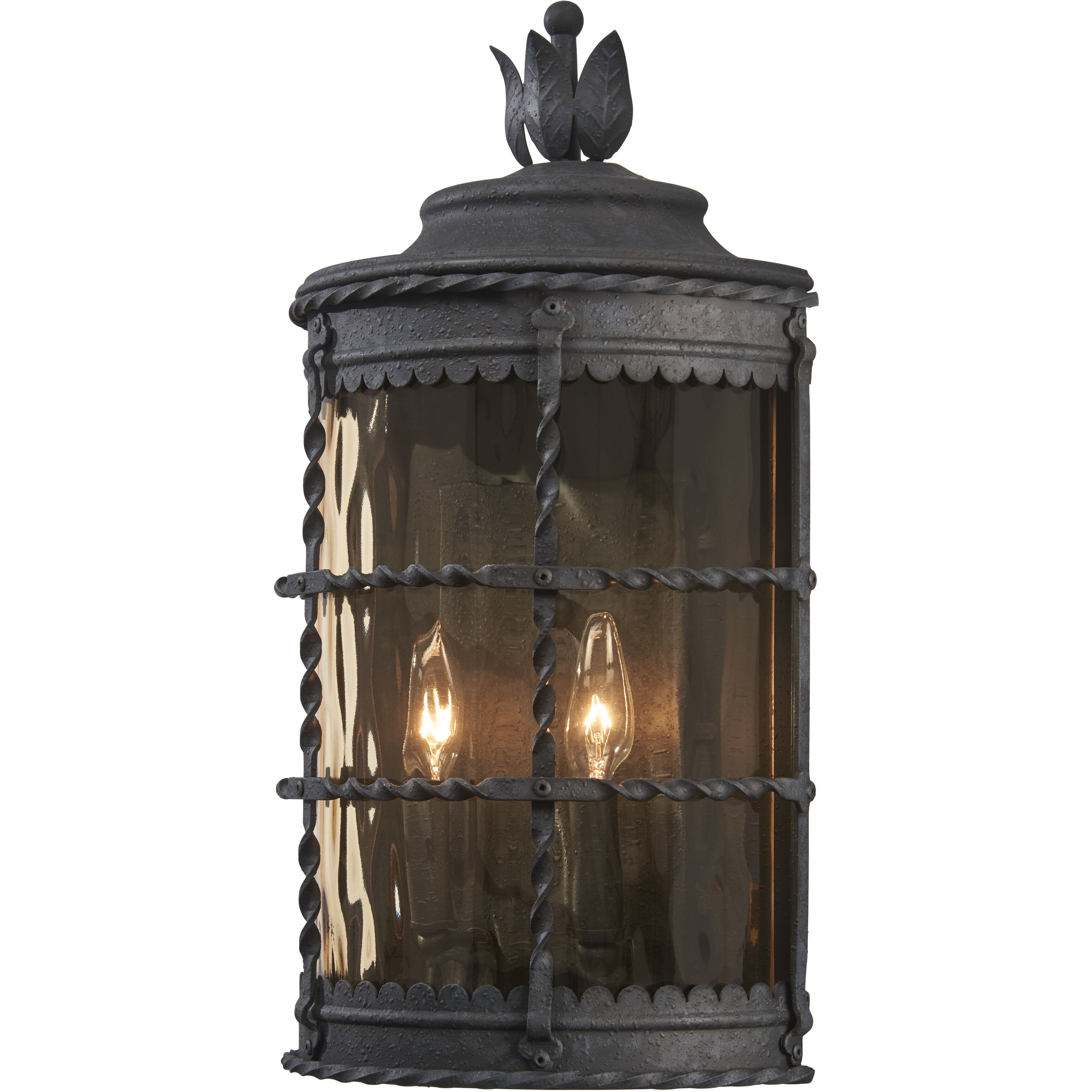 Mallorca 2 Light 20 inch Spanish Iron Outdoor Pocket Lantern, Great Outdoors