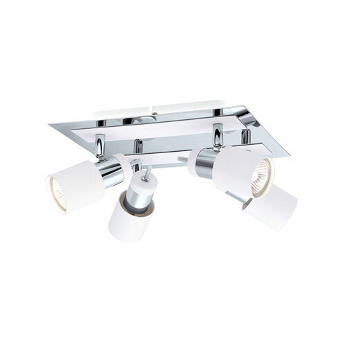 Davida 4 Light 9 inch Chrome and White Semi-Flush Mount Ceiling Light