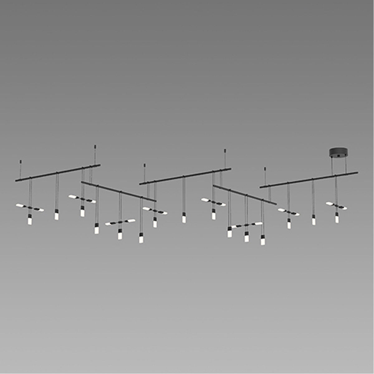 Suspenders LED 106 inch Satin Black Pendant Ceiling Light