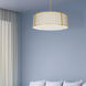 Trapezoid 4 Light 24 inch Gold with Cream Pendant Ceiling Light
