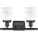 Ballston Small Bell LED 16 inch Matte Black Bath Vanity Light Wall Light in Matte White Glass, Ballston