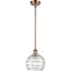 Ballston Deco Swirl LED 8 inch Antique Copper Pendant Ceiling Light, Ballston