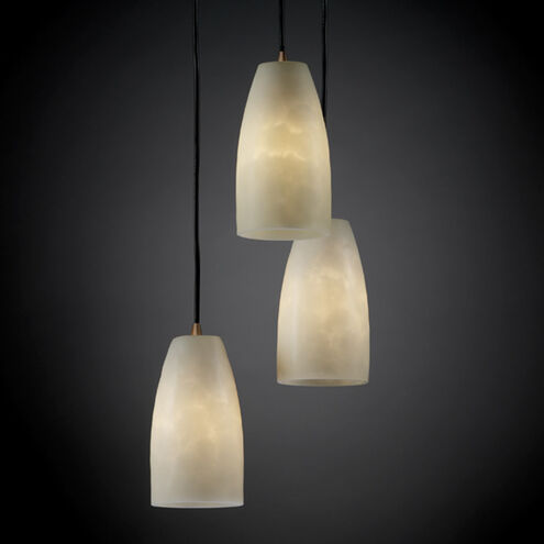 Clouds 3 Light 4 inch Dark Bronze Pendant Ceiling Light in Black Cord, Tall Tapered Cylinder