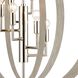 Retro Rings 6 Light 26 inch Sandy Beechwood with Polished Nickel Chandelier Ceiling Light