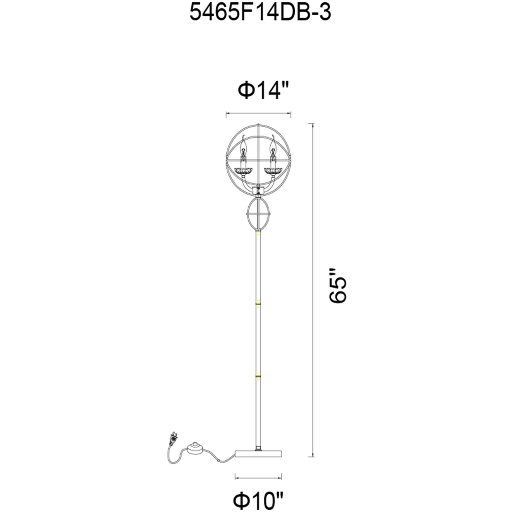 Campechia 65 inch 60.00 watt Brown Floor Lamp Portable Light