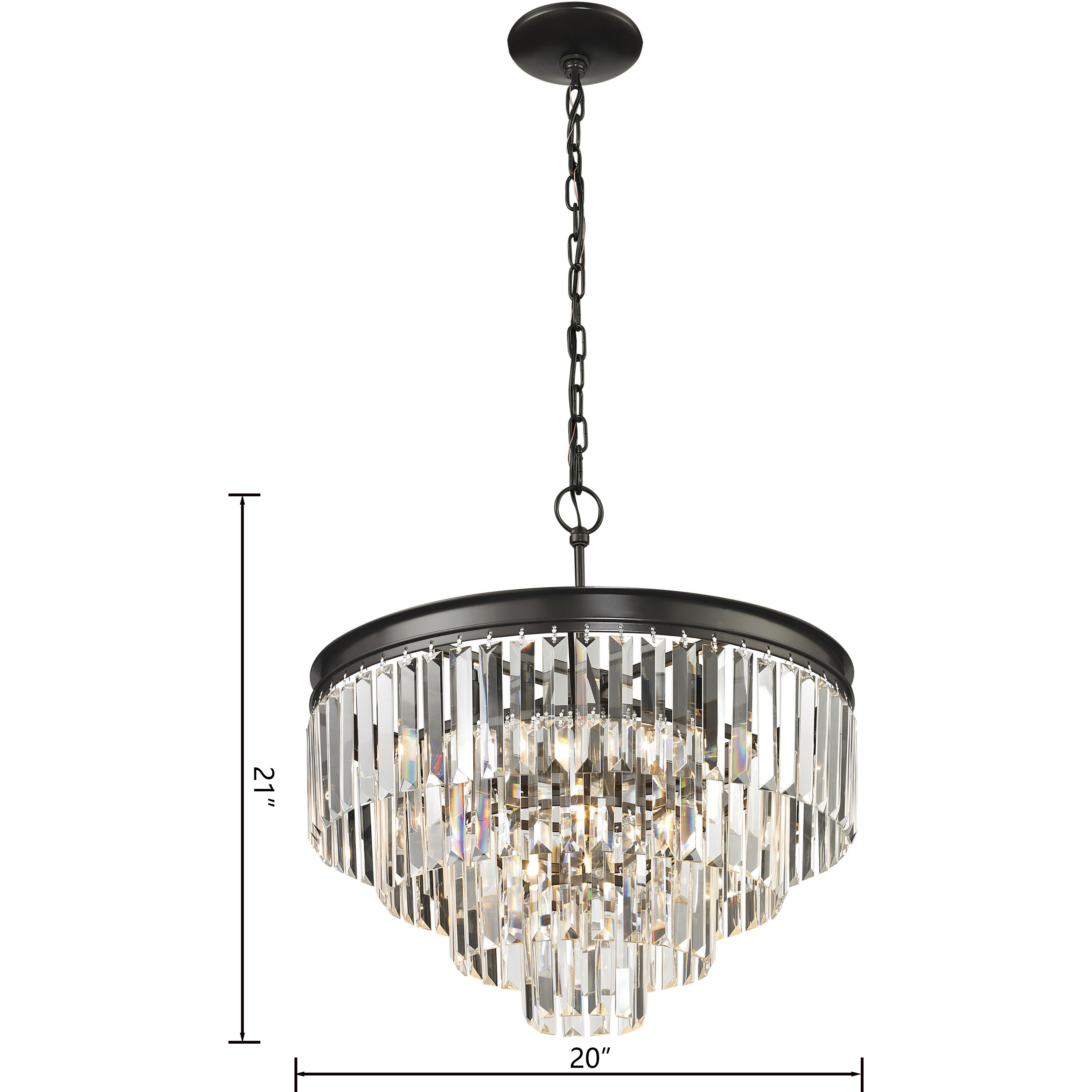 Palacial 5 Light 20 inch Oil Rubbed Bronze Chandelier Ceiling Light