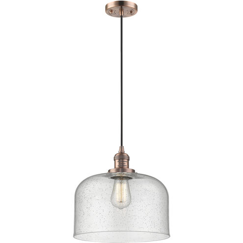 Franklin Restoration Bell LED 12 inch Antique Copper Mini Pendant Ceiling Light in Seedy, Franklin Restoration