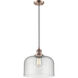 Franklin Restoration Bell LED 12 inch Antique Copper Mini Pendant Ceiling Light in Seedy, Franklin Restoration