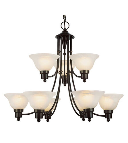 Perkins 9 Light 30 inch Weathered Bronze Chandelier Ceiling Light