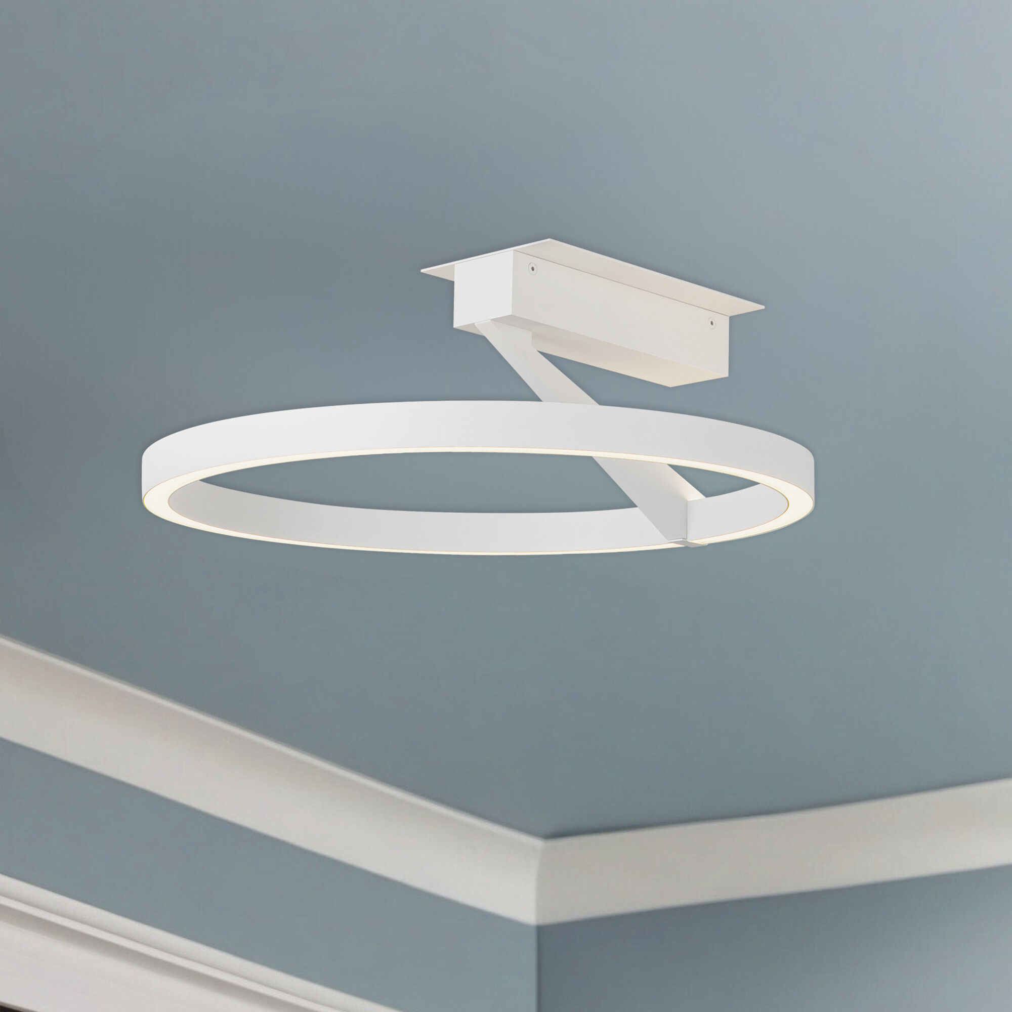 Roda LED 15.75 inch White Semi-Flush Mount Ceiling Light