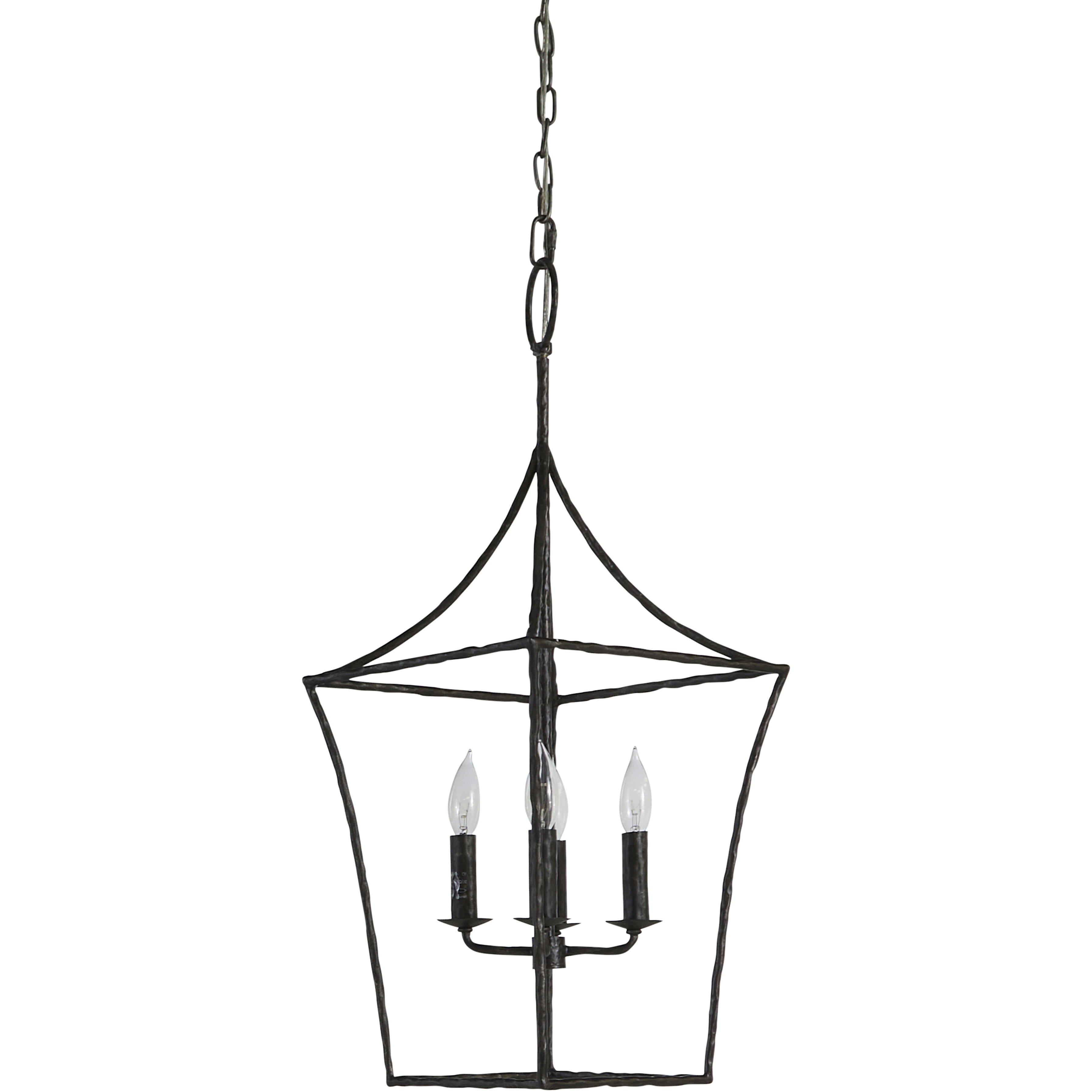 Clover 4 Light 12.5 inch Black Forged Iron Pendant Ceiling Light