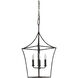 Clover 4 Light 12.5 inch Black Forged Iron Pendant Ceiling Light