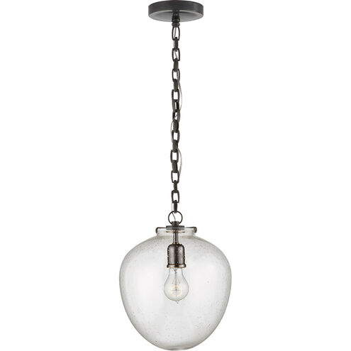 Thomas O'Brien Katie2 1 Light 10.5 inch Bronze Acorn Pendant Ceiling Light in Seeded Glass