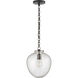Thomas O'Brien Katie 1 Light 11 inch Bronze Pendant Ceiling Light in Seeded Glass