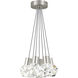 Sean Lavin Kira LED Satin Nickel Pendant Ceiling Light in Gray Cord, LED 90 CRI 3000K, Integrated LED