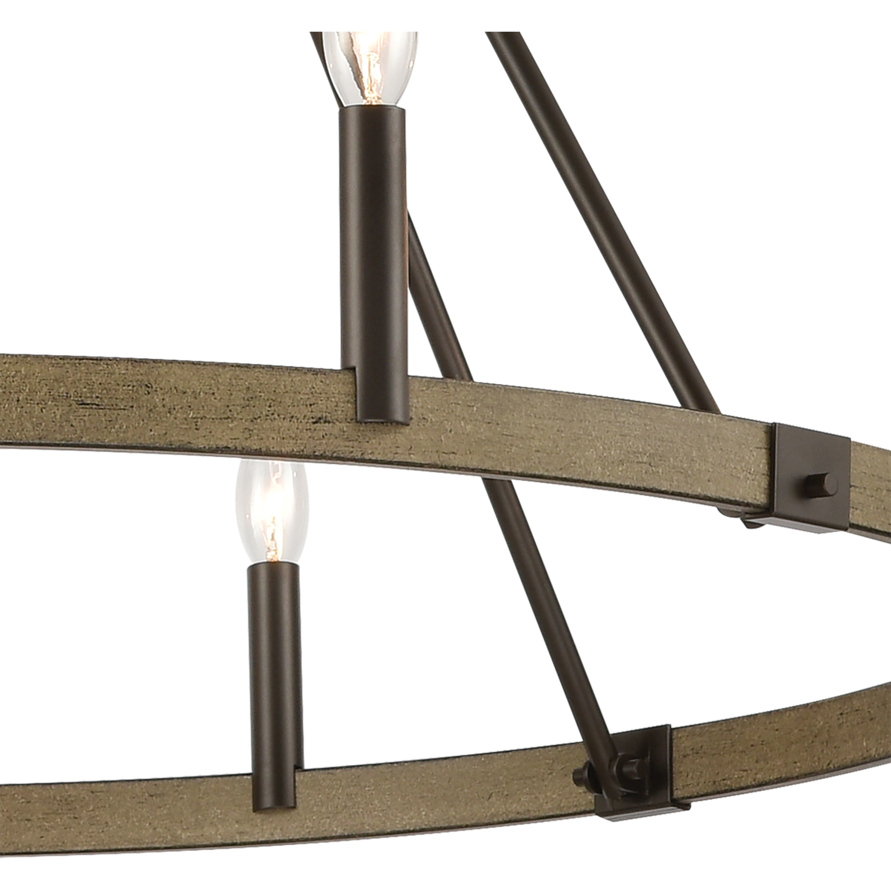 Transitions 8 Light 36 inch Oil Rubbed Bronze Chandelier Ceiling Light