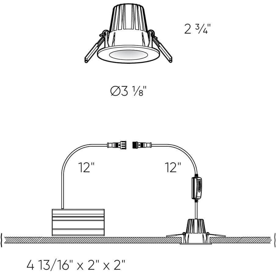 RGR White Regressed in Color Temperature Changing, Gimbal Down Light