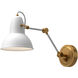 Felix 1 Light 6.5 inch Aged Gold Bath Vanity Wall Light in White