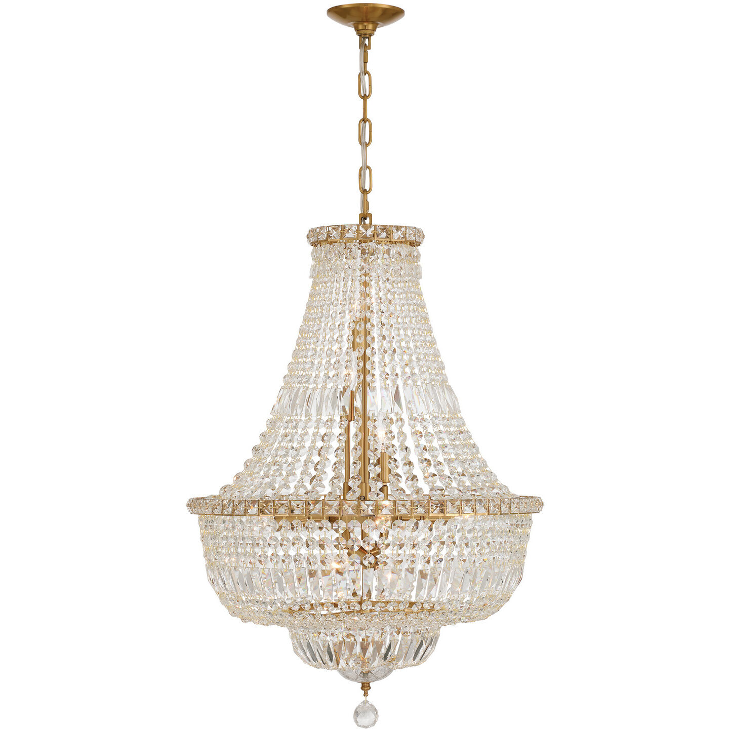 Roslyn 9 Light 22 inch Aged Brass Chandelier Ceiling Light