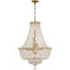 Roslyn 9 Light 22 inch Aged Brass Chandelier Ceiling Light
