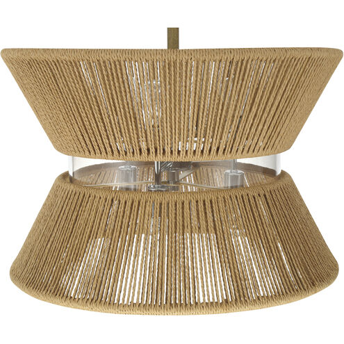 Serena 6 Light 24.13 inch Chrome/Walnut Pendant Ceiling Light in Chrome and Walnut