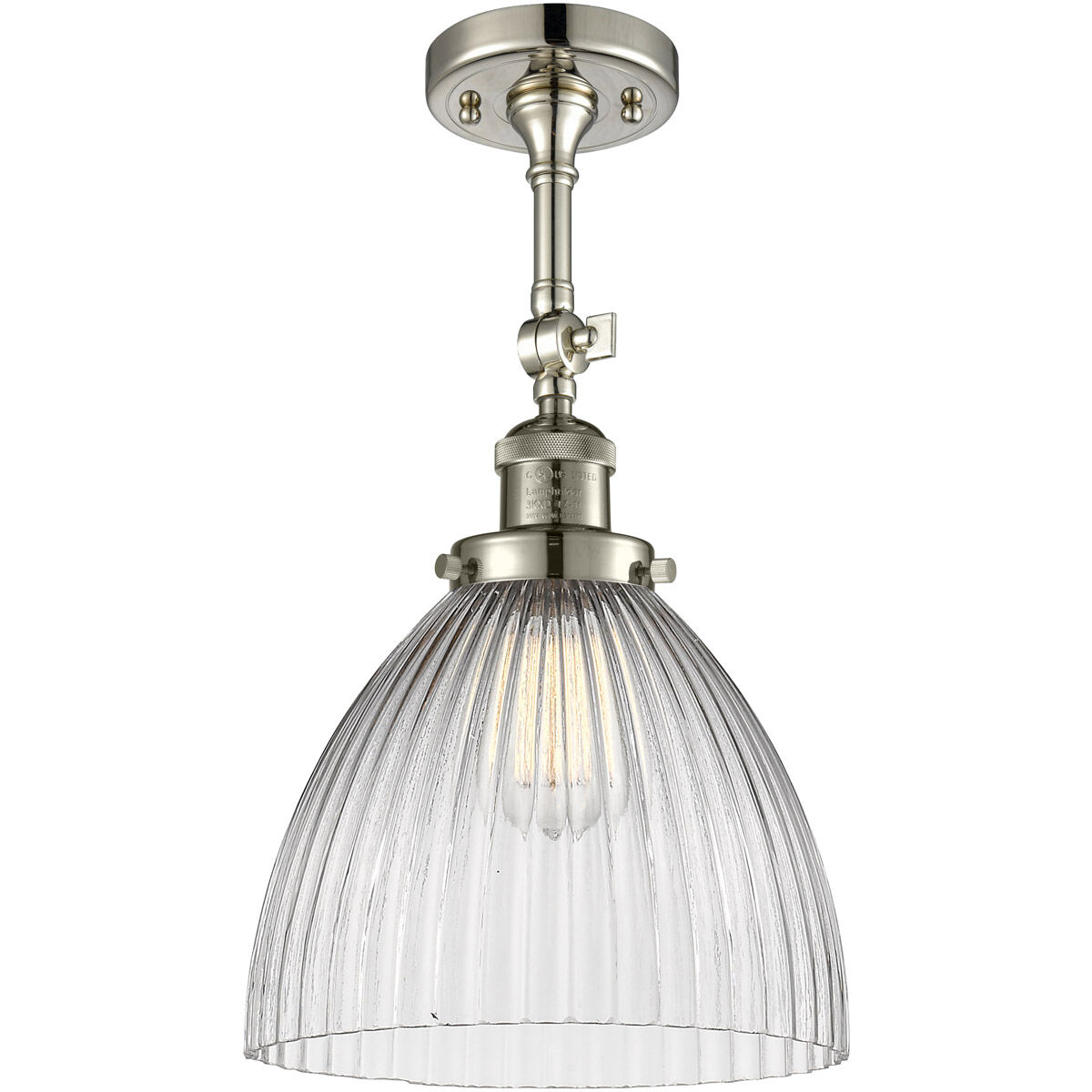 Franklin Restoration Seneca Falls 1 Light 10 inch Polished Nickel Semi-Flush Mount Ceiling Light, Franklin Restoration