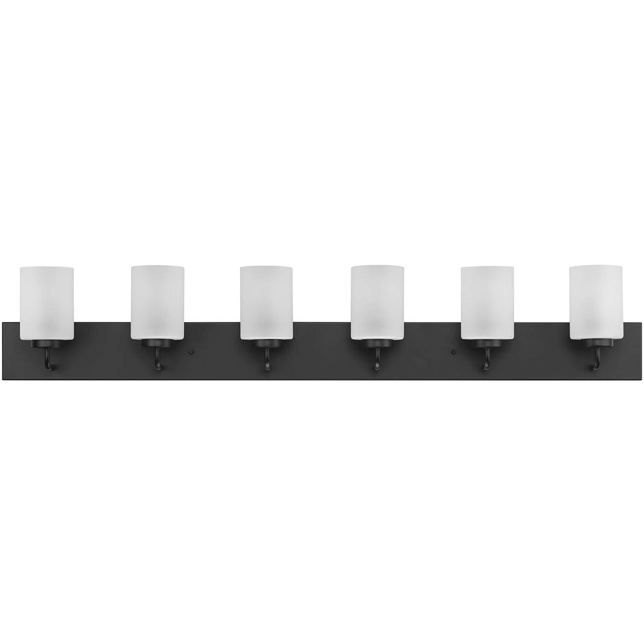 Merry 6 Light 48 inch Matte Black Bath Vanity Light Wall Light