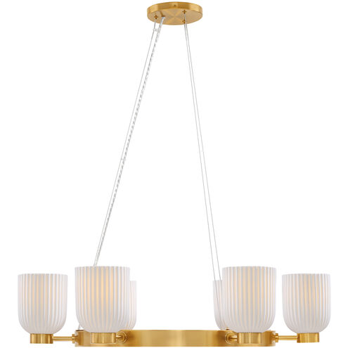 Isla Blanca 6 Light 32 inch Warm Brass Chandelier Ceiling Light