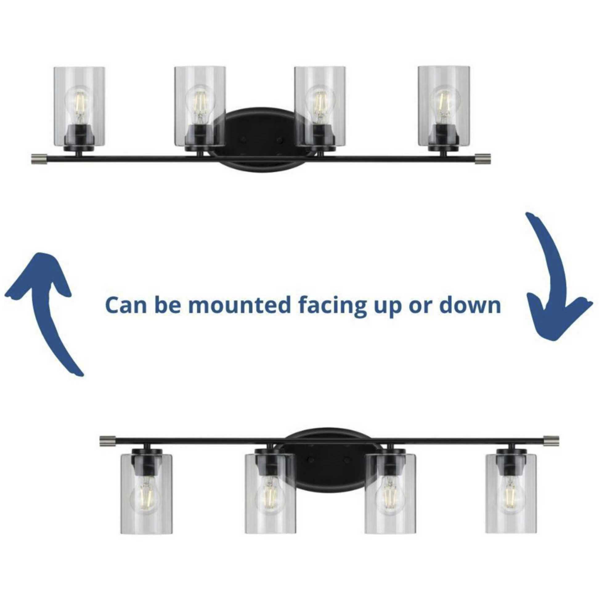 Riley 4 Light 34 inch Matte Black Bath Vanity Wall Light