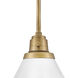 Arti 1 Light 15 inch Heritage Brass with Cased Opal Glass Pendant Ceiling Light in Heritage Brass / Cased Opal